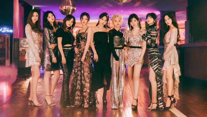 TWICE members in sparkling outfits