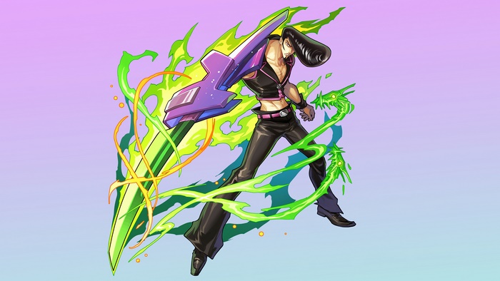 Ryu from Shaman King with green energy