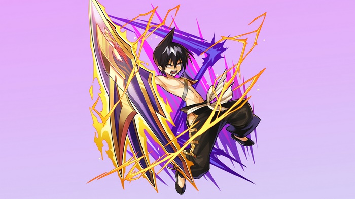 Ren Tao from Shaman King with a large sword