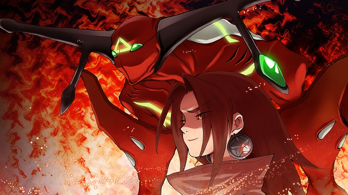 Yoh Asakura and Spirit of Fire from Shaman King 4K