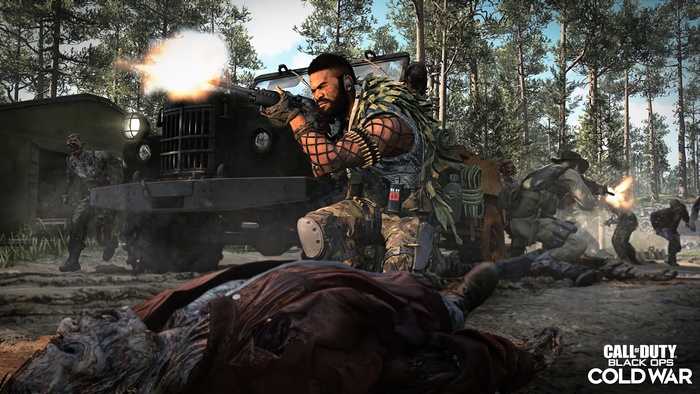 Soldier fighting zombies in Call of Duty: Black Ops Cold War 4K