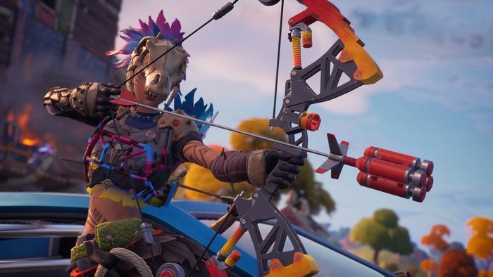 Tarana from Fortnite using a bow