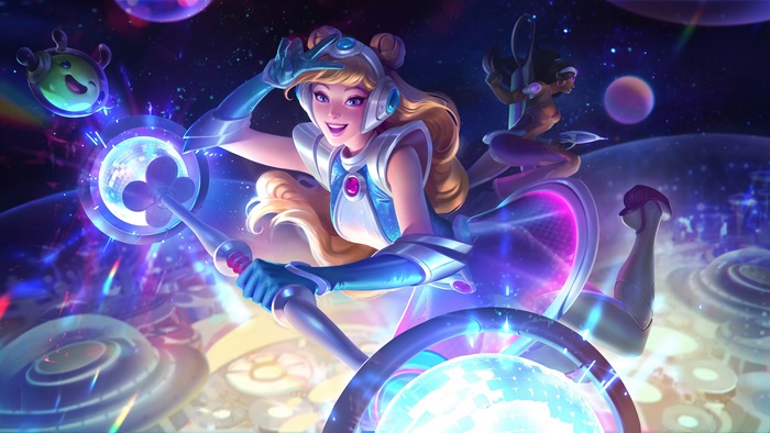 Lux from League of Legends Space Groove Splash Art