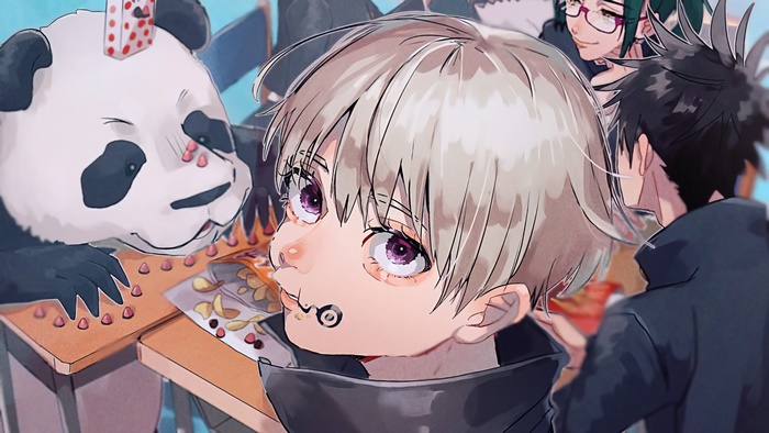 Toge Inumaki and Panda from Jujutsu Kaisen in