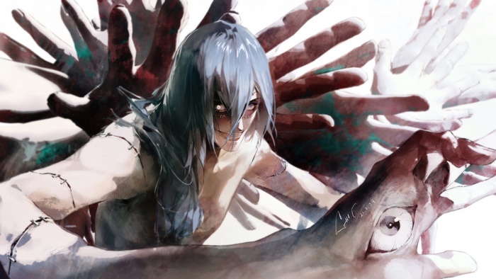 Mahito from Jujutsu Kaisen with hands