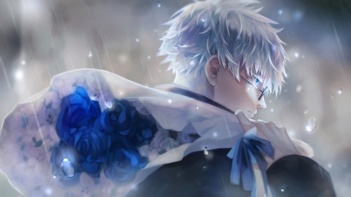 Satoru Gojo from Jujutsu Kaisen in Rain