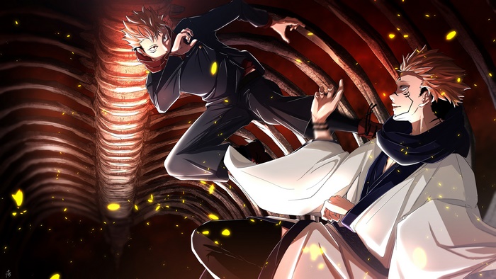 Yuji Itadori and Sukuna in a battle
