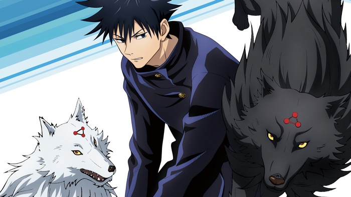Megumi Fushiguro with Divine Dogs from Jujutsu Kaisen 4K
