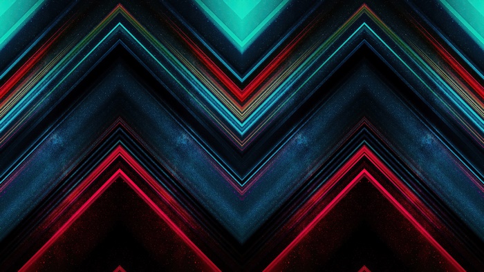 Abstract digital art with colorful chevron patterns