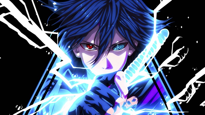 Sasuke Uchiha with Sharingan and Rinnegan Eyes
