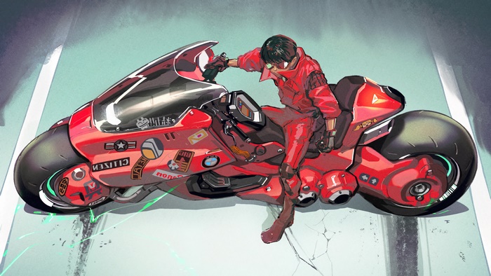 Kaneda from Akira on his motorcycle 4K