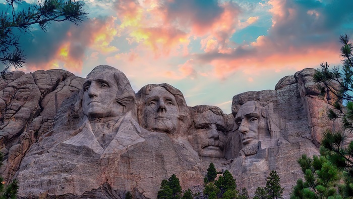Mount Rushmore National Memorial at Sunset