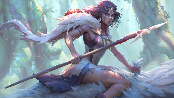 San from Princess Mononoke in a forest