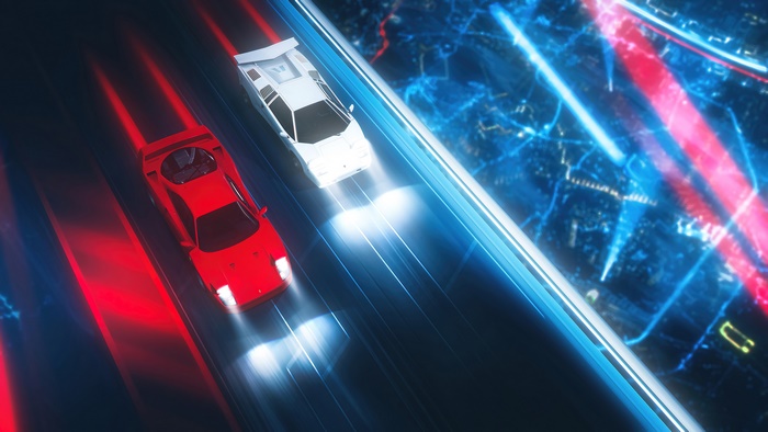 Ferrari F40 vs Lamborghini Countach Race 4K