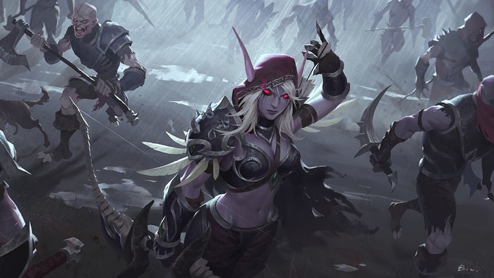 Sylvanas Windrunner from World of Warcraft in battle
