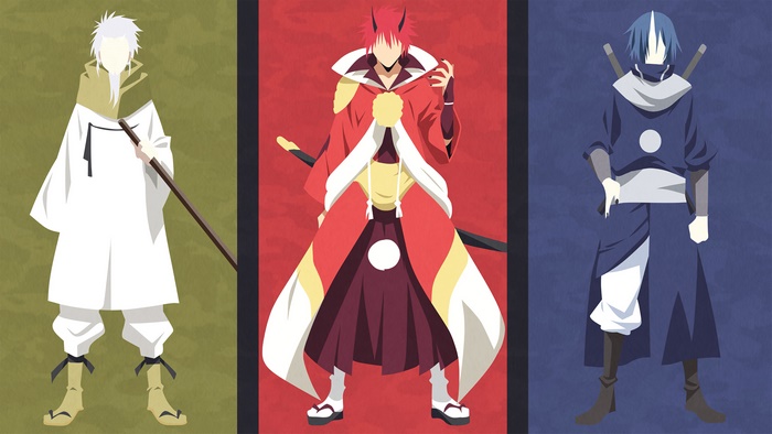 Benimaru, Hakurou, and Souei from Tensei Shitara Slime 4K