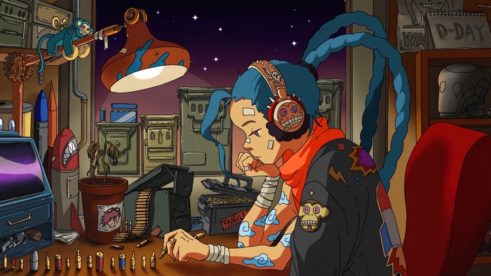 Jinx from League of Legends in a Lofi Night Setting 4K