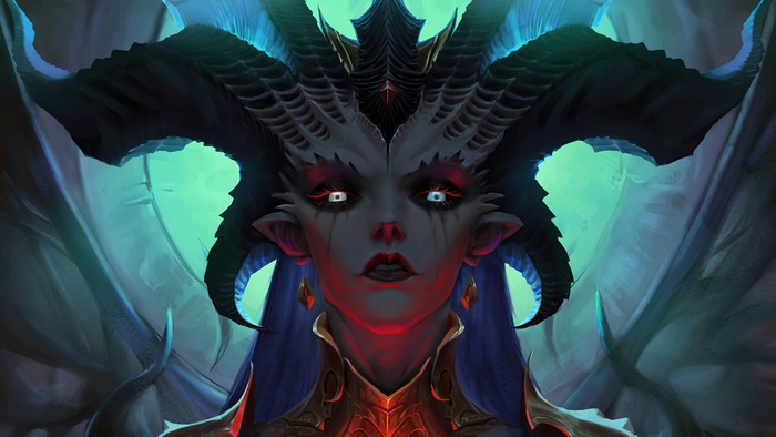 Lilith from Diablo 4 in Dark Fantasy Art