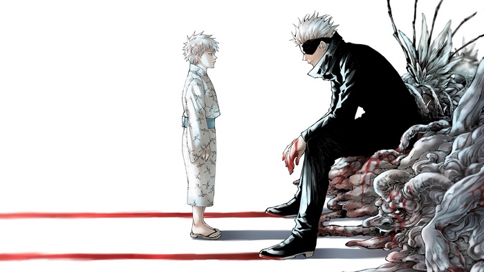 Satoru Gojo and Young Jujutsu Kaisen Character in
