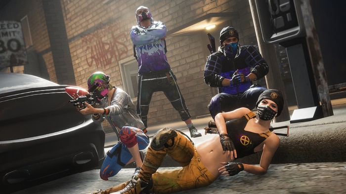 PlayerUnknown's Battlegrounds characters with graffiti and car