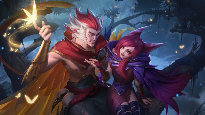 Xayah and Rakan from League of Legends 4K