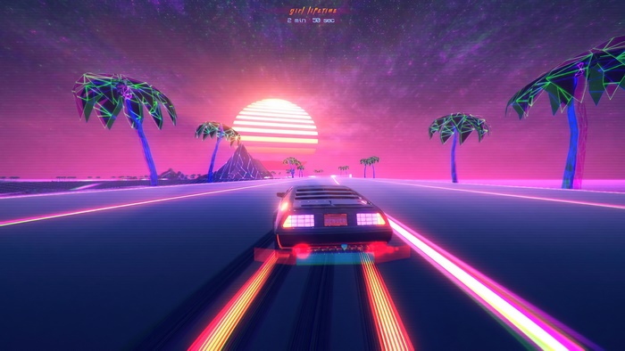 Outrun Retrowave Sunset 4K
