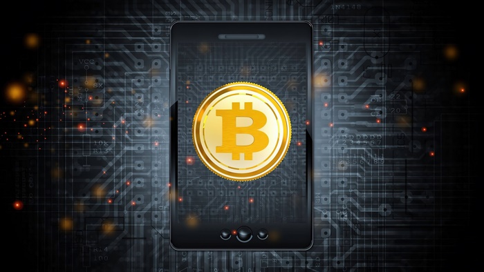Bitcoin Cryptocurrency on Smartphone 4K