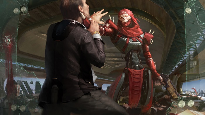 Revenant from Apex Legends attacking a man