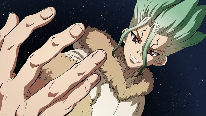 Senku Ishigami from Dr. Stone reaching out