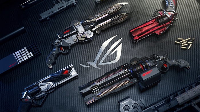 rog, logo, sci fi, guns, weapons, 8k, hd, HD Wallpaper | Rare Gallery