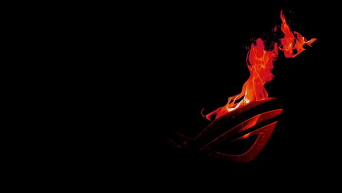 ROG logo with flames 4K