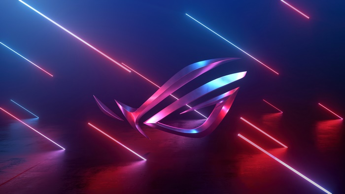 ROG logo with neon lights 4K