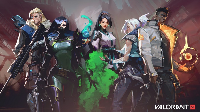 Valorant characters Viper, Sova, Sage, Jett, and Phoenix 4K