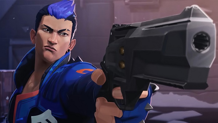 Yoru from Valorant holding a gun