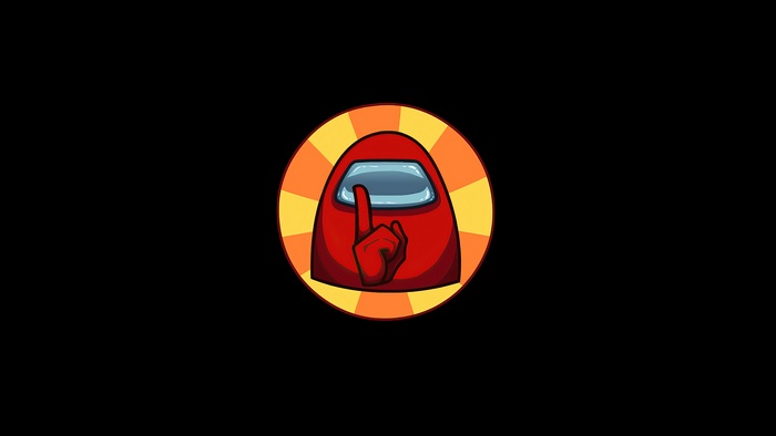 Red Among Us character shushing