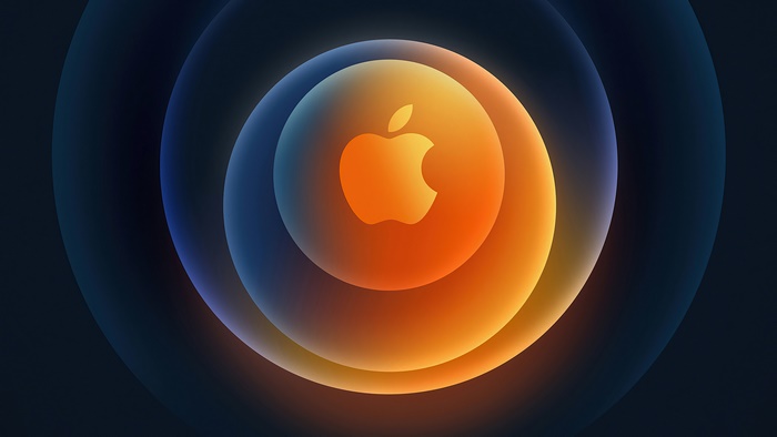 Apple Logo on Concentric Circles 4K