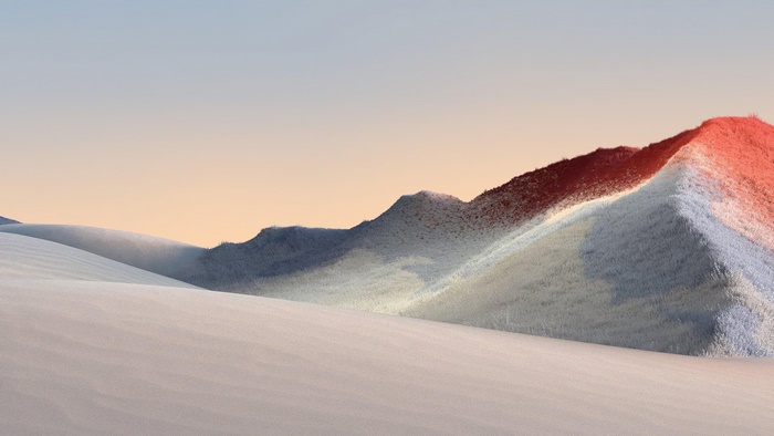 Desert landscape with mountains at sunset 4K