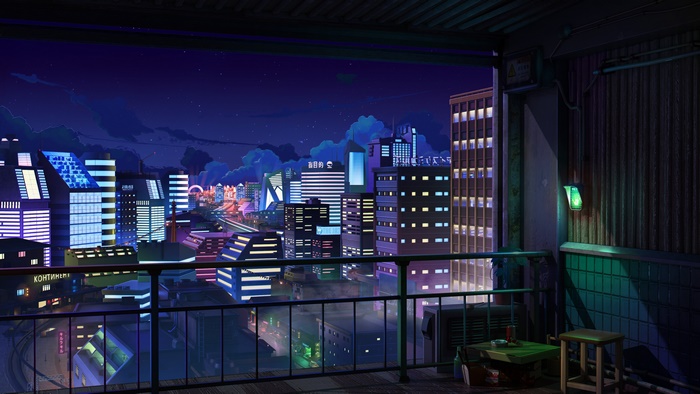 Neon Cityscape at Night 4K