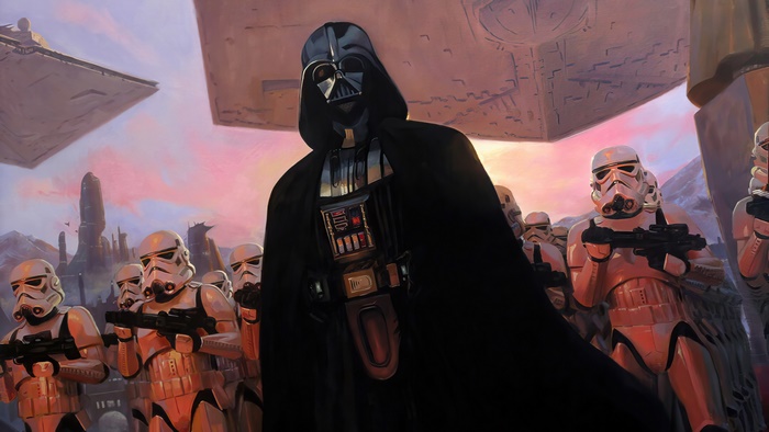Darth Vader and Stormtroopers from Star Wars