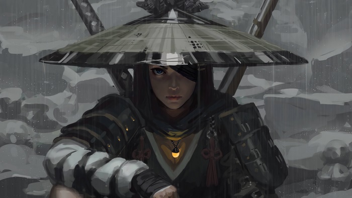Fantasy Samurai Girl Warrior Portrait