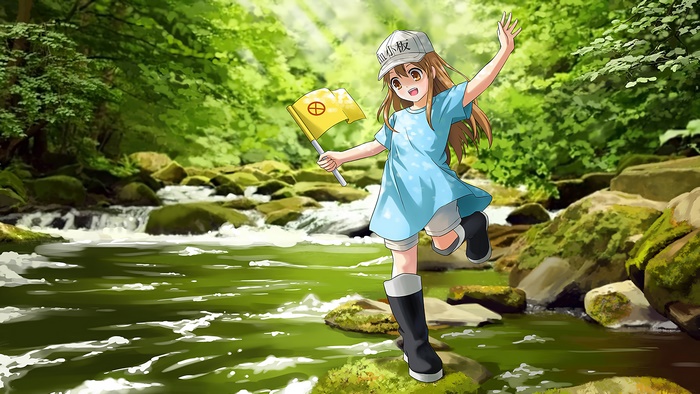 Platelet from Cells at Work! in a forest stream 4K