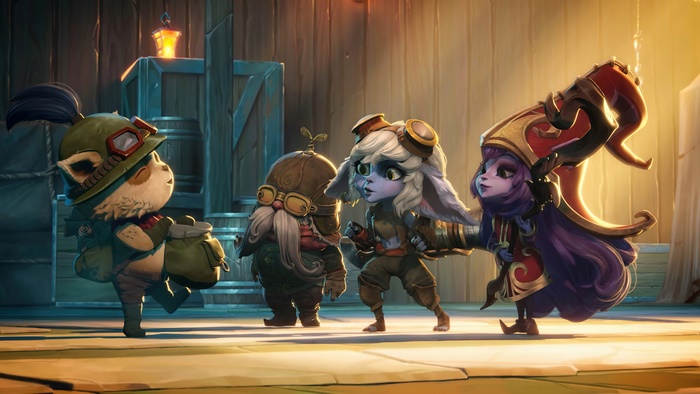 Teemo, Corki, Tristana, and Lulu from League of Legends 4K