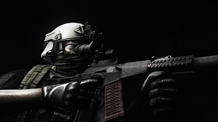 Soldier with rifle and night vision in Escape from Tarkov 4K