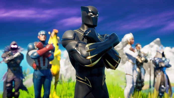 Black Panther and Marvel characters in Fortnite 4K