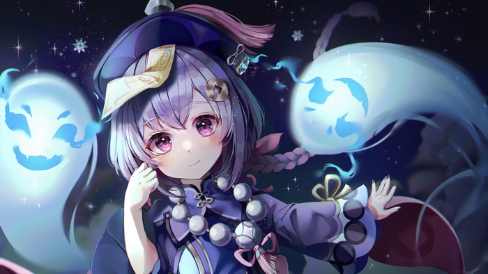 Qiqi from Genshin Impact with Ghosts