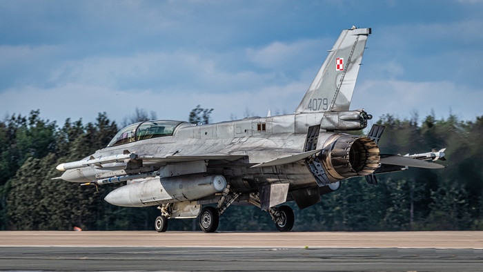 Polish Air Force F-16 Fighting Falcon on runway