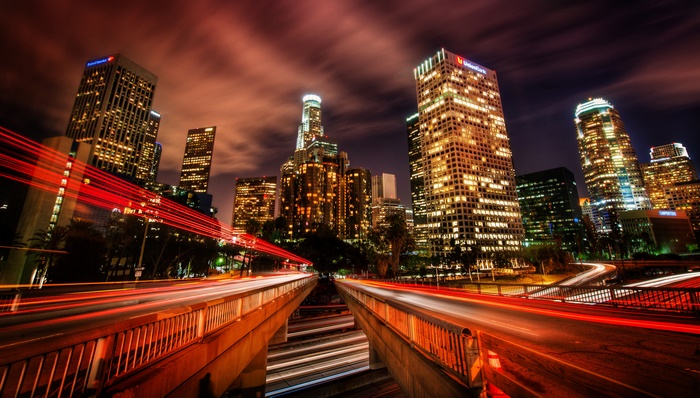 Los Angeles Night Cityscape Time-Lapse