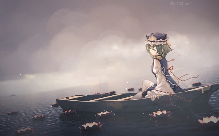 Shikieiki Yamaxanadu in a boat