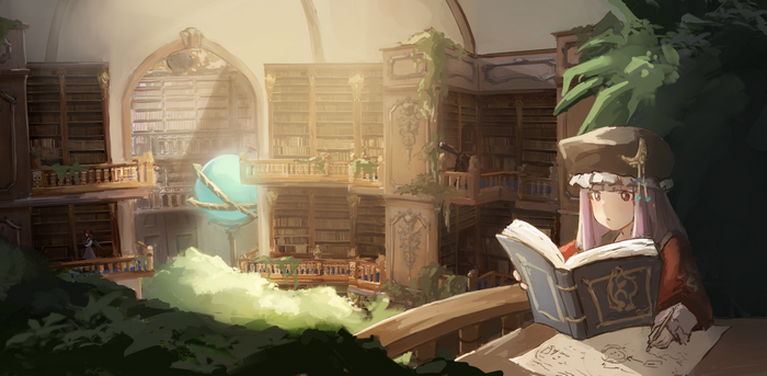 Patchouli Knowledge in a Library