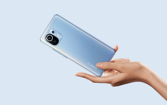 Xiaomi 5G smartphone held in hand